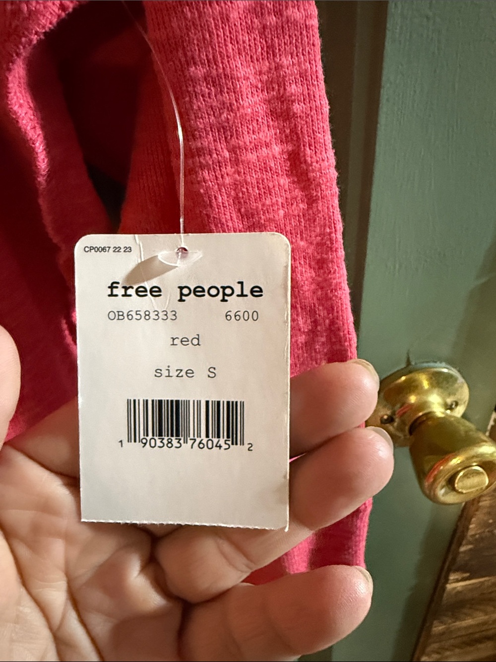Free People Off-Shoulder Raspberry Pink Pullover - Picture 4 of 4